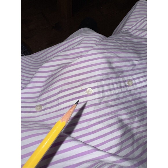 Shabby Chic Lauren Ralph Lauren Shirt Sz PP Women Pink Striped Button Front Boho - Picture 4 of 4